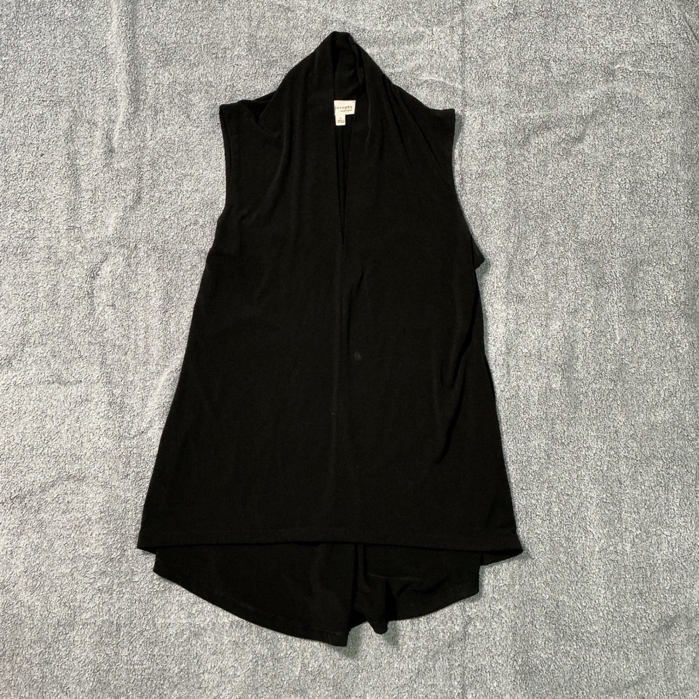 Philosophy Republic Clothing Black Sleeveless Draped V-Neck Tunic Top Large